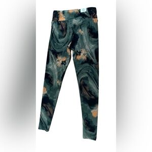 No Boundaries Women Swirl Leggings - Green and Brown